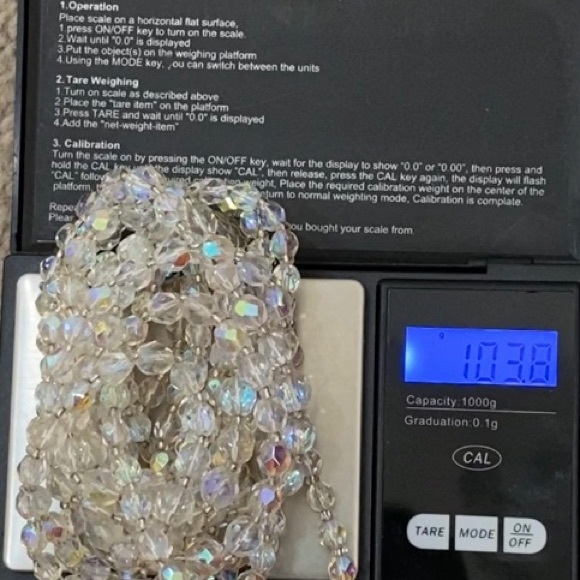 Vintage Unsigned Czech Fire Polished Aurora Borealis 5- Strand Beaded Necklace - Picture 6 of 11